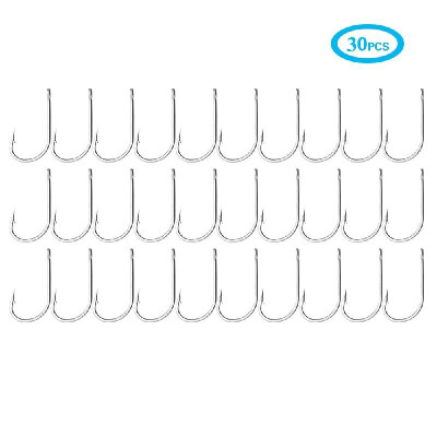 

30PCS Fishing Hooks Stainless Steel Barbed Hook Fishhooks Sea Fishing Hooks