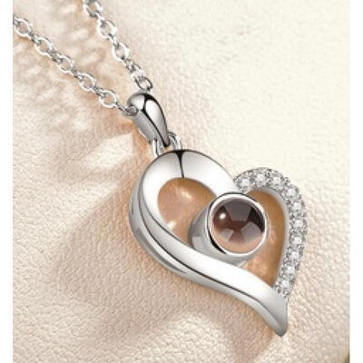 

I LOVE YOU in 100 languages Silver Rose Gold Pendant Necklace For Memory of LOVE