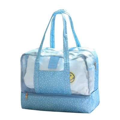 

Travel Beach Tote Toiletry Bag Shoulder Handbag with Separate Shoe Compartment