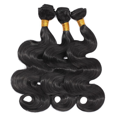 

Body Wave Synthetic Hair Weave 3 Hair Bundles Deals 16 18 20 Inches Color 1B Black Synthetic Hair Weft