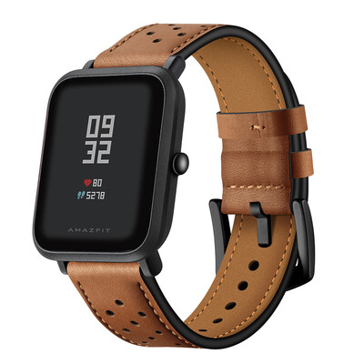 

20MM Genuine Leather Wristband Bracelet Strap for Xiaomi Huami Amazfit Bip Youth