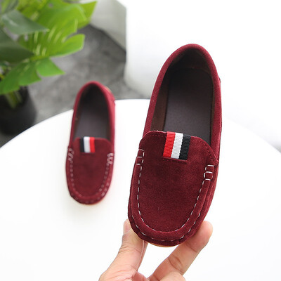 

Boys Slip-on Soft Breathable Shoes 2018 Autumn Kids Flock PU Leather Casual Shoes Boys Loafers All Sizes 21-36