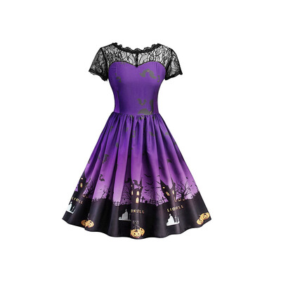 

Halloween Vintage Lace Insert Pin Up Dress