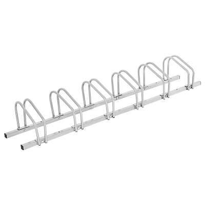 

6 Bike Parking Garage Storage Bicycle Stand-Silver