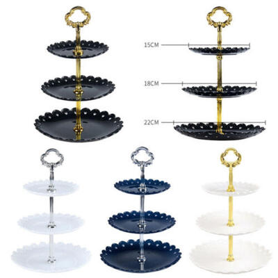 

3 Tier Plastic Cake Stand Afternoon Tea Wedding Plates Party Tableware Popular