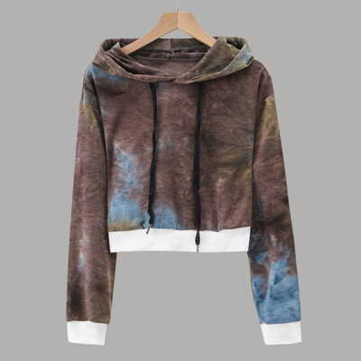 

Starmoon Womens Sexy Printed Hooded Long Sleeve Short Sweatshirt Hoodies Tops Blouse