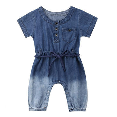 

Lovely Toddler Baby Girls Belted Denim Romper Bodysuit Jumpsuit Outfits Clothes