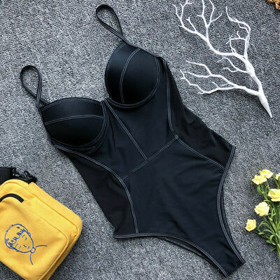 

Women One Piece Swimsuit Push-up Padded Bikini Swimwear Bathing Suit Beachwear