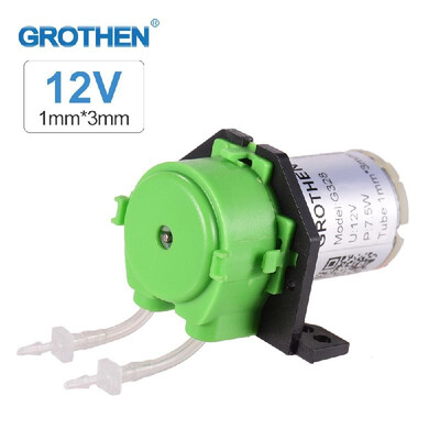 

GROTHEN DC 12V Dosing Pump Peristaltic Pump Mini Water Liquid Pump Peristaltic Tube Head Self-Priming Function for Aquarium Lab Ch