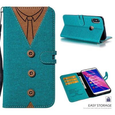 

MOONCASE Millet Red Rice Note 5 Pro Stitching Embossed Mens Leather Case - Green
