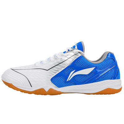 

Li Ning LI-NING badminton shoes mens ping-pong sneakers national team Aurora professional breathable non-slip training shoes APTM001-1 white blue silver 44105