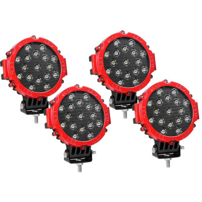 

4X 51W 7inch LED Work Light Bars Flood Reverse Bumper Pods for Jeep Tractor ATV