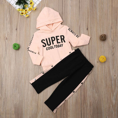 

Fashion Kids Baby Girls Hooded Tops Pants Tracksuit Sportswear Outfits Clothes