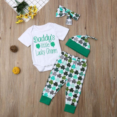 

Children&39s four-piece suit Newborn Boys Girls Wear Hat t-shirt pants Cotton Coat