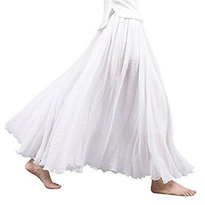 

Boho Womens Skirt Elastic Waist Long Maxi Casual Beach Dress Vintage Skirt