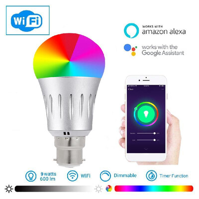 

2178 Smart WIFI LED Bulb WIFI Light RGB Multicolor LED Bulb 9W E2627 Dimmable Light Phone Remote Control Compatible with Alexa Go