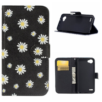 

MOONCASE LG Q6 G6 Mini painted holster - small white flowers on black