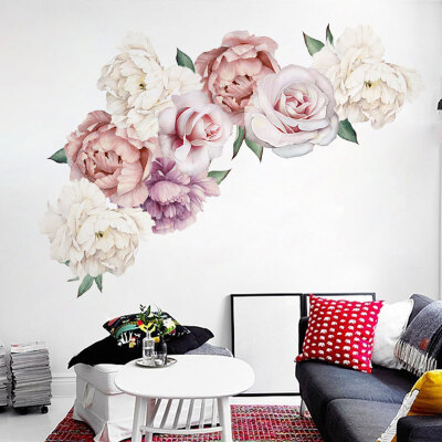 

Beautiful Peony Flower Removable PVC Window Film Wall Sticker