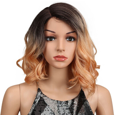 

Noble Hair 12"Inches Black Ombre Pink Fashion Style Loose Wavy Hair Synthetic Lace Front Wigs