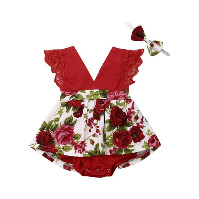 

Newborn Baby Girl Flower Ruffle Romper Bodysuit Jumpsuit Outfit Clothes 0-24M