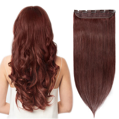 

100 Human Hair 1Pcs Clip In Hair Extensions 16"-24" 15 Colors Can Curly Dyed Washed