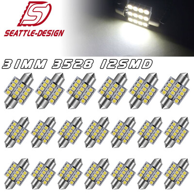 

20x Super White 31MM 12SMD Festoon LED Interior Light Bulb DE3021 3022 3175 6428