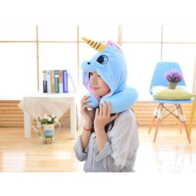 

New Foldable U-shaped Neck Support Pillow Inflatable Cushion Travel Air Plane Sleep