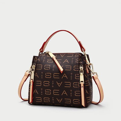 

Love sea fashion handbag Korean version of the printed female Messenger bag small bag handbag handbag apricot