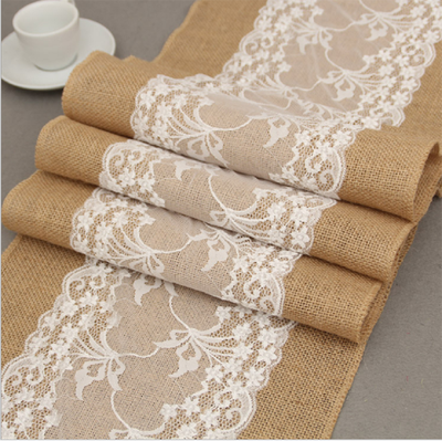 

Burlap Table Runner Rectangle Tablecloth Banquet Wedding Party Vintage Decor