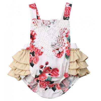 

Newborn Baby Sweet Girl Romper Floral Bodysuit Sunsuit Jumpsuits Clothes Outfits