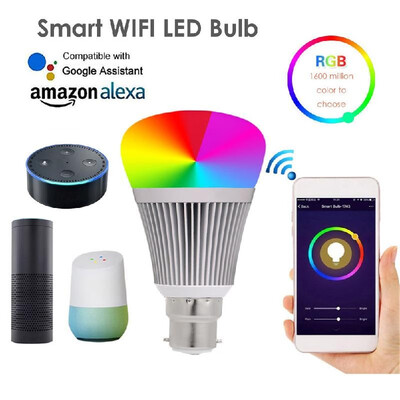 

2187 Smart WIFI LED Bulb WIFI Light RGB Multicolor LED Bulb 7W E2627 Dimmable Light Phone Remote Control Compatible with Alexa Go