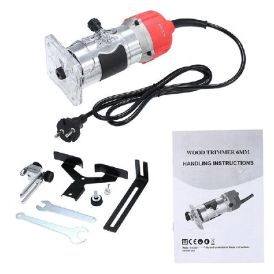 

KKmoon 110V 800W Trim Router 30000rmin with Transparent Base Edge Guide Wood Laminate Electric Trimmer Compact Palm Router Corded