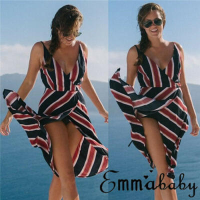 

Women Summer Boho Short Maxi Dress Evening Cocktail Party Beach Dresses Sundress