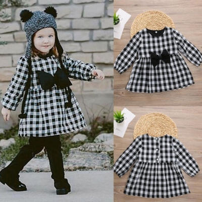 

Autumn Toddler Baby Kid Girl Princess Cotton Casual Dress Warm Outfit Clothes