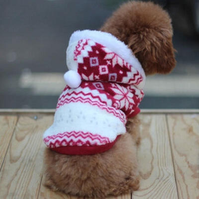

Cute Christmas Puppy Pet Dog Cat Clothes Hoodies Winter Warm Sweater Coat Costume