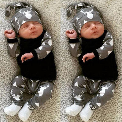 

Newborn Infant Baby Girl Boy Deer Tops T-shirtLeggings Pants Outfit Set Clothes