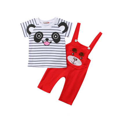 

2PCS Toddler Baby Boy Girls T-shirt TopsPants Overalls Outfits Clothes Set