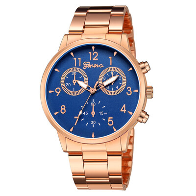 

Gobestart Fashion Geneva Women Stainless steel Watch Leisure Ladies quartz wristwatch