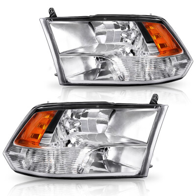 

Headlight Assembly for 09-18 Dodge Ram 1500 2500 3500 Pickup Replacement HeadlampBlack Housing with Daytime Running Lamps