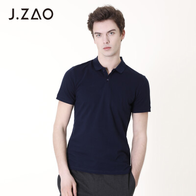 

Tokyo Tokyo made JZAO mens liquid ammonia cotton short-sleeved POLO shirt Navy blue  17596A