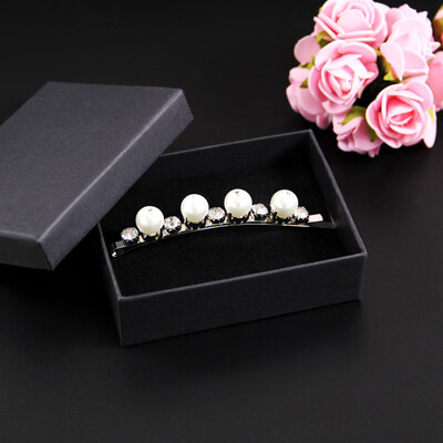 

UPLUS sweet temperament wild dream fairy single drainage drill imitation pearl hairpin side clip bangs clip hairpin word clip Japanese&Korean hair accessories