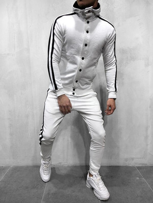 

Striped Hooded Jacket&Pants Tracksuit