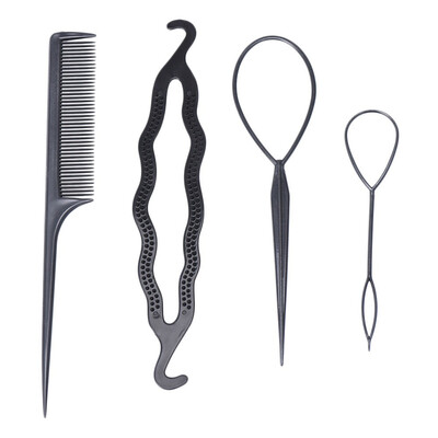 

〖Follure〗4 pc Clamping Hairstyle Entrainment Tied Hair Weaving Hairstyle BK