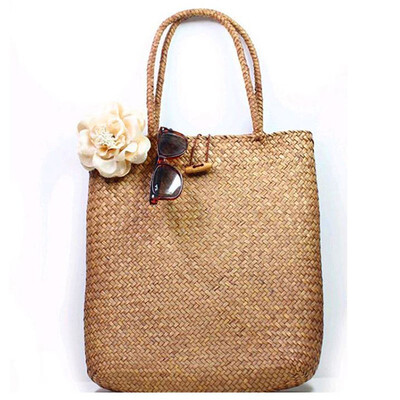 

Women Vintage Straw Tote Handbag Woven Shoulder Shopping Satchel Bag Handbag