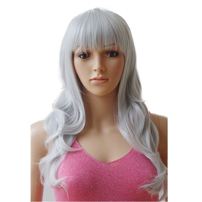 

19" Wavy Halloween Multi-Color Cosplay Wig Party Wigsilver gray