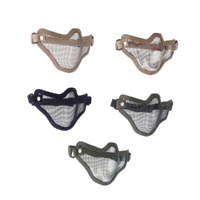 

Tactical Hunting Metal Wire Half Face CS Mask Mesh Airsoft Mask Paintball Resistant Black