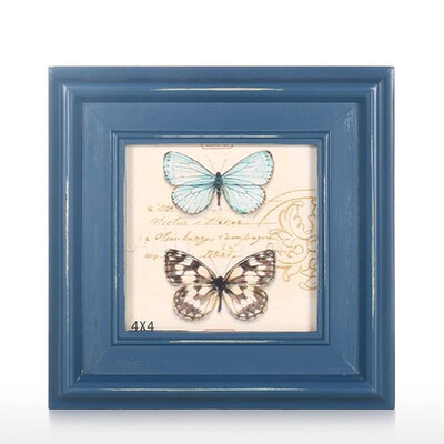 

Blue Wooden Picture Frame Natural Wood Photo Frame Desk Tabletop Home Office Decoration Craft Project 4x4