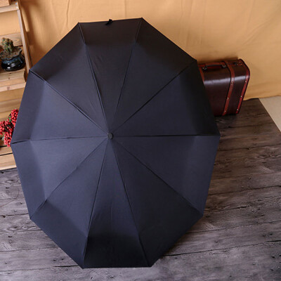 

Classic English style Umbrella Men Automatic 10Ribs Strong WindResistant 3 Folding Umbrella Rain Business Male Quality Parasol