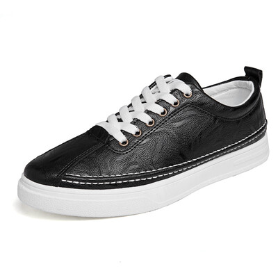 

2018 spring&autumn models new mens tide shoes leather wild lace shoes fashion round head soft casual mens shoes