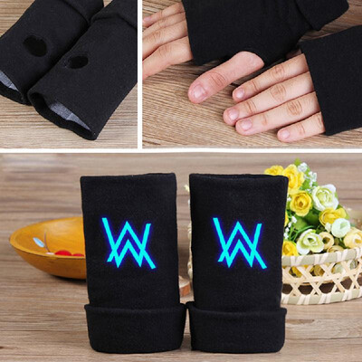 

Luminous Fingerless Gloves Hand Arm Warmers Half Finger Gloves Half Palm Short Gloves Sleeves for Winter